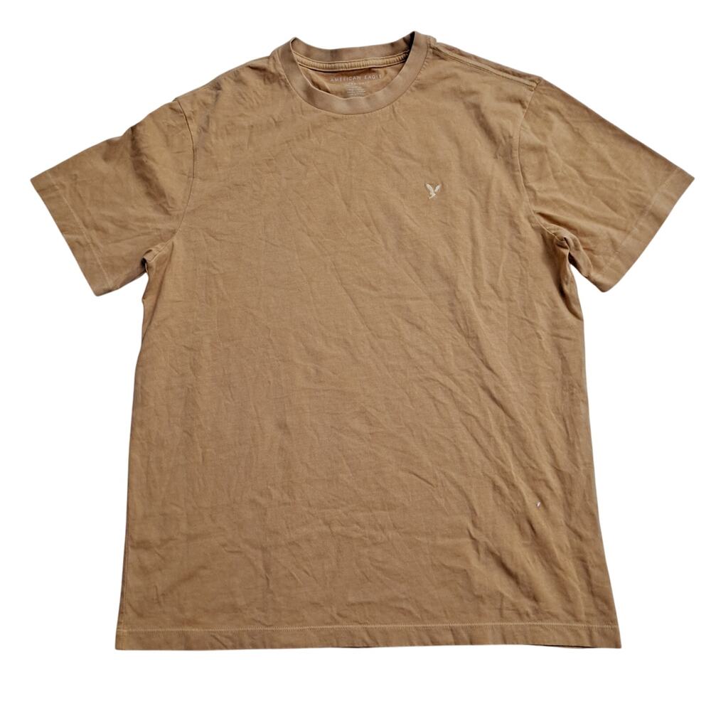 American Eagle Super Soft Icon T-Shirt Super Soft Standard Fit Tan Mens Size M